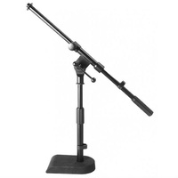 On Stage Low Profile Boom Mic Stand with Weighted Base Suitable for Kick Drum/Amplifier miking