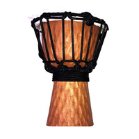 Toca Wooden Mini Series 4" Djembe in Carved Cherry Stain Design