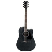 Ibanez AW84CEWK Artwood Series AC/EL Guitar in Weathered Black Open Pore