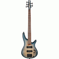 Ibanez SR605ECTF 5-String Electric Bass Guitar in Cosmic Blue Starburst Flat