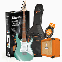 Ibanez RX40MGN Guitar Pack with Orange Crush Amplifier in Metallic Light Green 