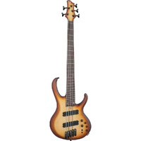 Ibanez BTB705LMNNF 5-String Electric Bass Guitar in Natural Browned Burst Flat