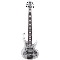 Ibanez BTB25TH6SLM 6-String Electric Bass Guitar in Silver Blizzard Matte