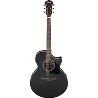 Ibanez AE140WKH AC/EL Guitar in Weathered Black Open Pore Top, Open Pore Natural Back & Sides