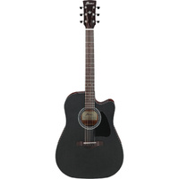 Ibanez AW247CEWKH AC/EL Guitar in Weathered Black Open Pore Top, Open Pore Natural Back & Sides