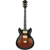 Ibanez AS93QMSP Artcore Series Electric Guitar in Dark Brown Sunburst