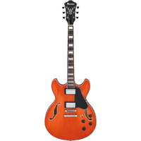 Ibanez AS73T Artcore Series Electric Guitar in Transparent Tangerine Flat