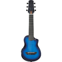 Ibanez AUP10FMNE AC/EL Guitalele in Open Pore Transparent Blue Sunburst