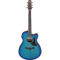 Ibanez AAM50CE Advanced Acoustic Series AC/EL Guitar in Open Pore Sapphire Blue Burst