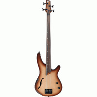 Ibanez SRH500FNNF Fretless Electric Bass Guitar in Natural Browned Burst Flat