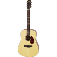 Aria 100 Series Dreadnought Body Acoustic Guitar in Matte Natural