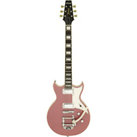 Aria 212-MK2 Bowery Semi-Hollow Electric Guitar in Cadillac Pink