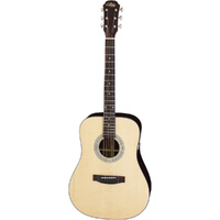 Aria 200 Series Dreadnought Body Acoustic Guitar in Natural Gloss