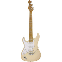 Aria 714-JH Fullerton Reverse Tribute Collection Electric Guitar in Marble White