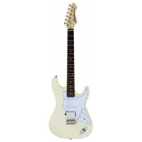 Aria 714-STD Series Electric Guitar in Vintage White