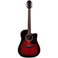 Aria ADW-01 Series Dreadnought AC/EL Guitar with Cutaway in Brown Sunburst Gloss Finish