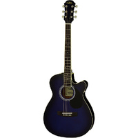 Aria AFN-15 Prodigy Series AC/EL Folk Body Guitar with Cutaway in Blue Shade Gloss