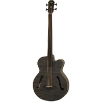 Aria FEB-F2/FL Elecord Series Fretless AC/EL Bass Guitar in Stained Black