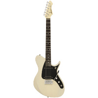 Aria J Series J-1 Electric Guitar in See-Thru Vintage White