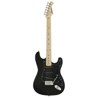 Aria Pro II STG-Series Electric Guitar in Black with Black Pickguard