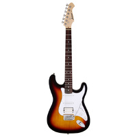 Aria STG-004 Series Electric Guitar in 3-Tone Sunburst with White Pickguard