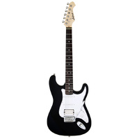 Aria STG-004 Series Electric Guitar in Black with White Pickguard