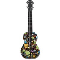 Kealoha "Cartoon Face" Design Concert Ukulele with Black ABS Resin Body