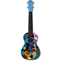 Kealoha "Abstract Blobs" Design Concert Ukulele with Blue ABS Resin Body