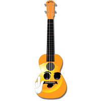 Kealoha "Smiley Yellow Face" Design Concert Ukulele with Yellow ABS Resin Body