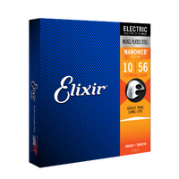 Elixir 12057 Nanoweb Nickel Plated Steel Electric Guitar Strings 7-String Light (10-56)