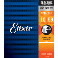 Elixir 12074 Nanoweb Nickel Plated Steel Electric Guitar Strings 7-String Light/Heavy (10-59)