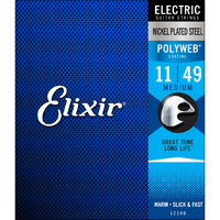 Elixir 12100 Polyweb Nickel Plated Steel Electric Guitar Strings Medium (11-49)