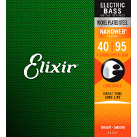 Elixir 14002 Nanoweb Nickel Plated Steel Bass Guitar Strings Super Light (40-95)