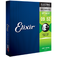 Elixir 19007 Optiweb Nickel Plated Steel Electric Guitar Strings 7-String Super Light (9-52)