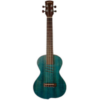 Kealoha JU-Series Concert Ukulele with Offset Design in Stained Ocean Blue