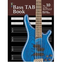 Progressive Manuscript Book 10 Bass Tab. 48-Pages/Bass Tab Lines/Blank Fretboards 