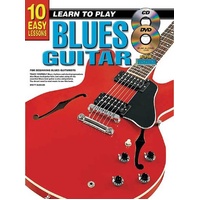 10 Easy Lessons Learn To Play Blues Guitar Book/CD/DVD