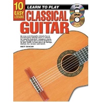 10 Easy Lessons Learn To Play Classical Guitar  Book/CD/DVD