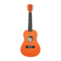 Kealoha Wooden Coloured Series Concert Ukulele with Bag in Orange Satin Finish