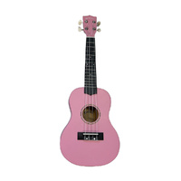 Kealoha Wooden Coloured Series Concert Ukulele with Bag in Pink Satin Finish