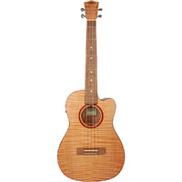 Lanikai Flamed Maple Series Baritone AC/EL Ukulele in Natural Satin Finish