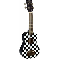 Kohala Series Soprano Ukulele in Checkerboard with Natural Satin Finish