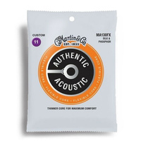 Martin Authentic Acoustic Flexible Core Silk & Phosphor Custom Guitar String Set (11-47)