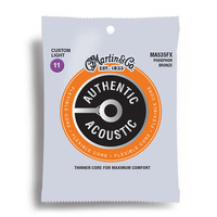 Martin Authentic Acoustic Flexible Core 92/8 Phosphor Bronze Custom Light Guitar String Set (11-52)