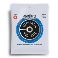 Martin Authentic Acoustic SP 92/8 Phosphor Bronze Light Guitar String Set (12-54)