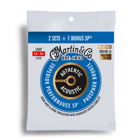 Martin Value 3-Pack Authentic Acoustic SP 92/8 Phosphor Bronze Light Guitar String Set (12-54)