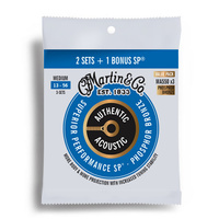 Martin Value 3-Pack Authentic Acoustic SP 92/8 Phosphor Bronze Medium Guitar String Set (13-56)