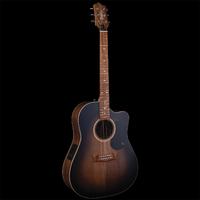 Pratley Premier Dreadnought Cutaway All Solid Blackwood Vintage Black Burst Top Electric