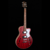 Pratley Electric Semi-Hollow Cherry Red Single Cut SD Phat Cat P90 Set