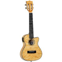 Tanglewood TWT29E Tiare Concert Tennessee Honey Gloss Quilted Maple Cutaway Ukulele w/Pick Up